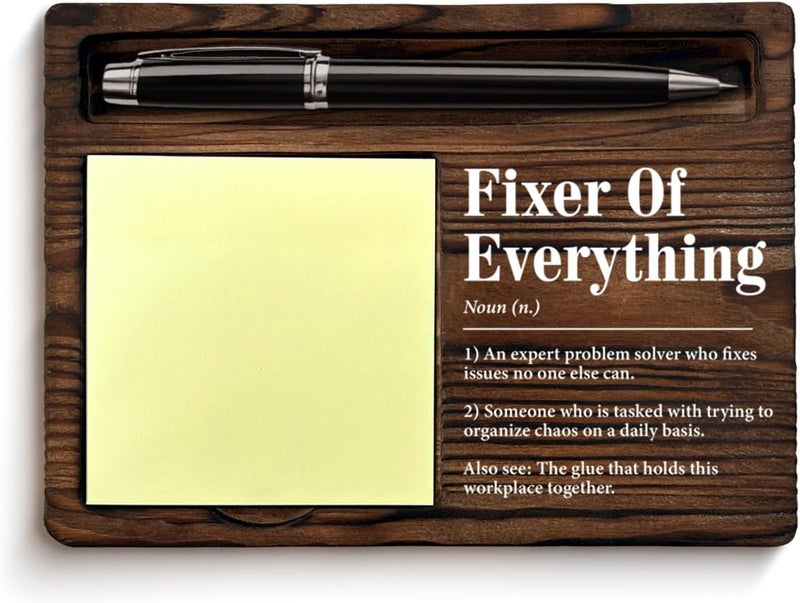 YGBF Boss Gifts for Men, Thank You Appreciation Gifts for Boss Leader Mentor Coworker, Fixer of Everything Sticky Note Holder Office Cubicle Decor - Image 1